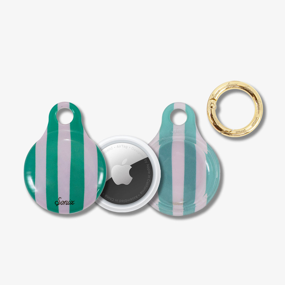 AirTag® Cover - Jelly Stripe Pink / Green