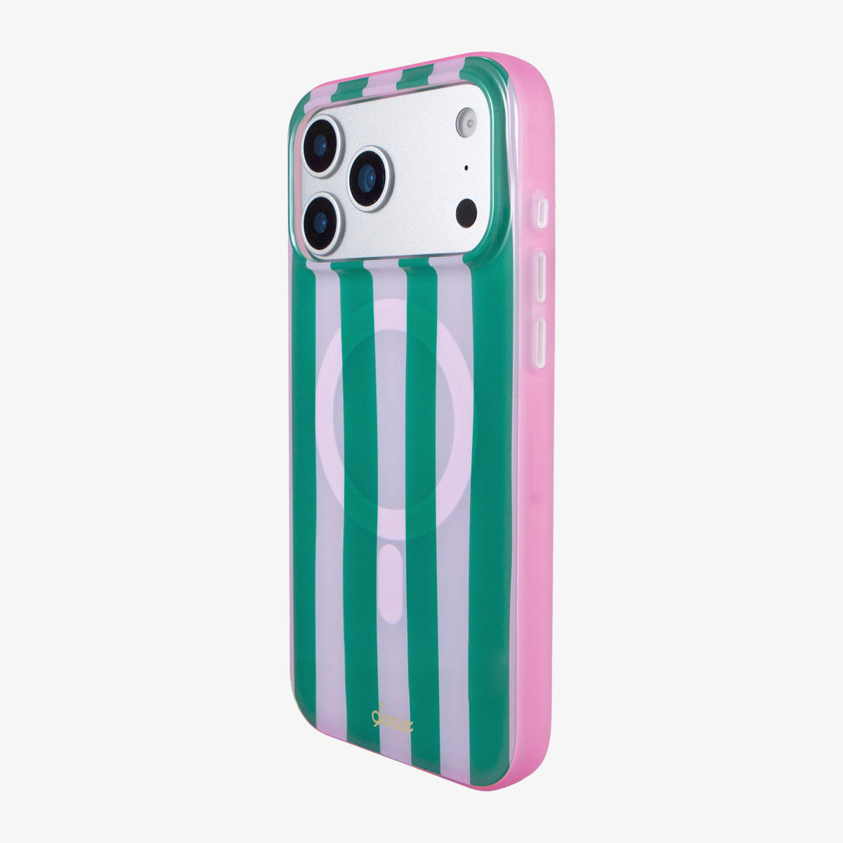 Jelly Stripe MagSafe® Compatible iPhone Case - Pink / Green
