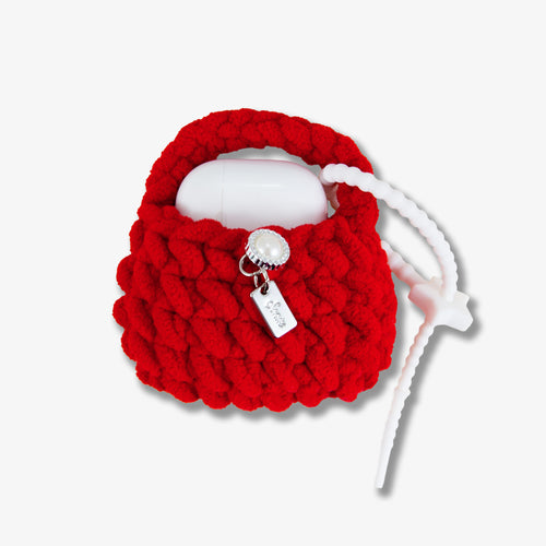 Knit Earbud / AirPods® Pouch - Red