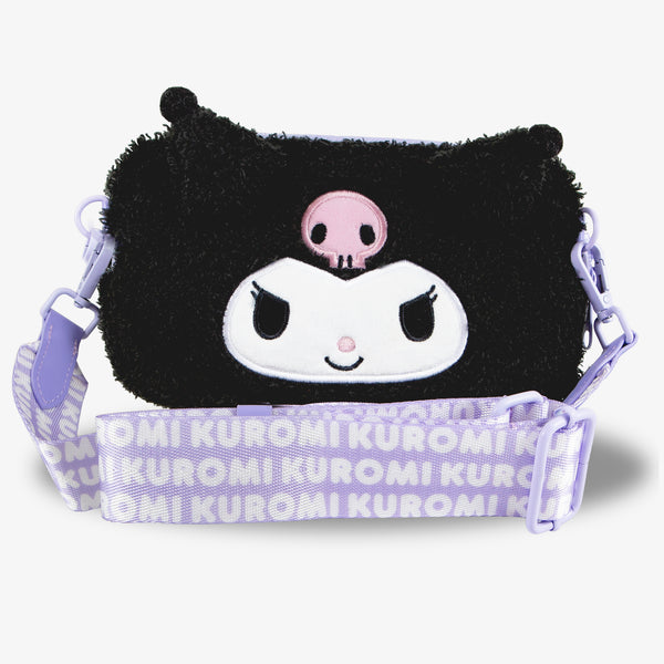 はすねや はすね c106 ショルダーポーチ 小悪魔ちゃん Kuromi_PlushCrossbodyWallet_Fr