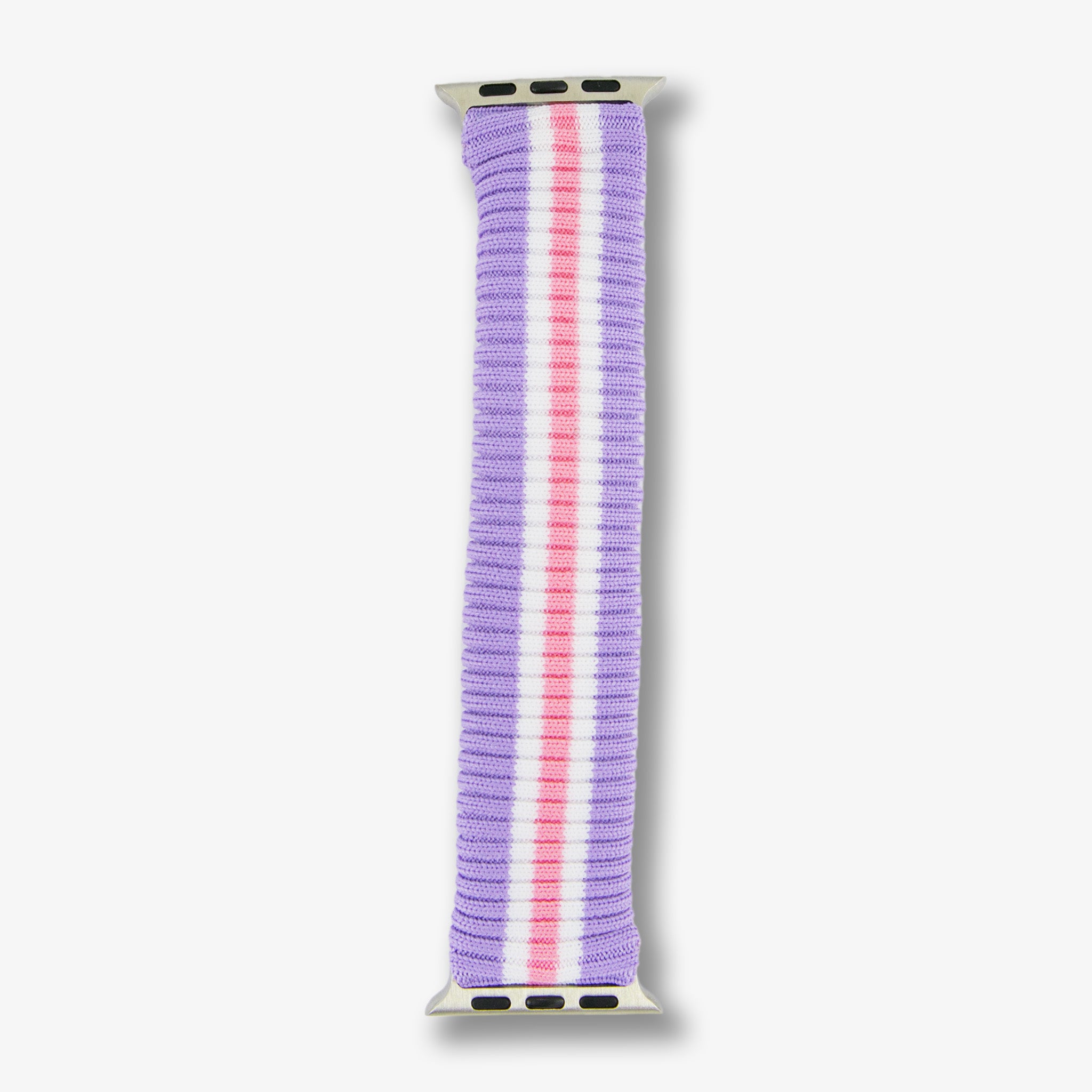 Knit Apple Watch® Band - Lavender + Pink Stripe