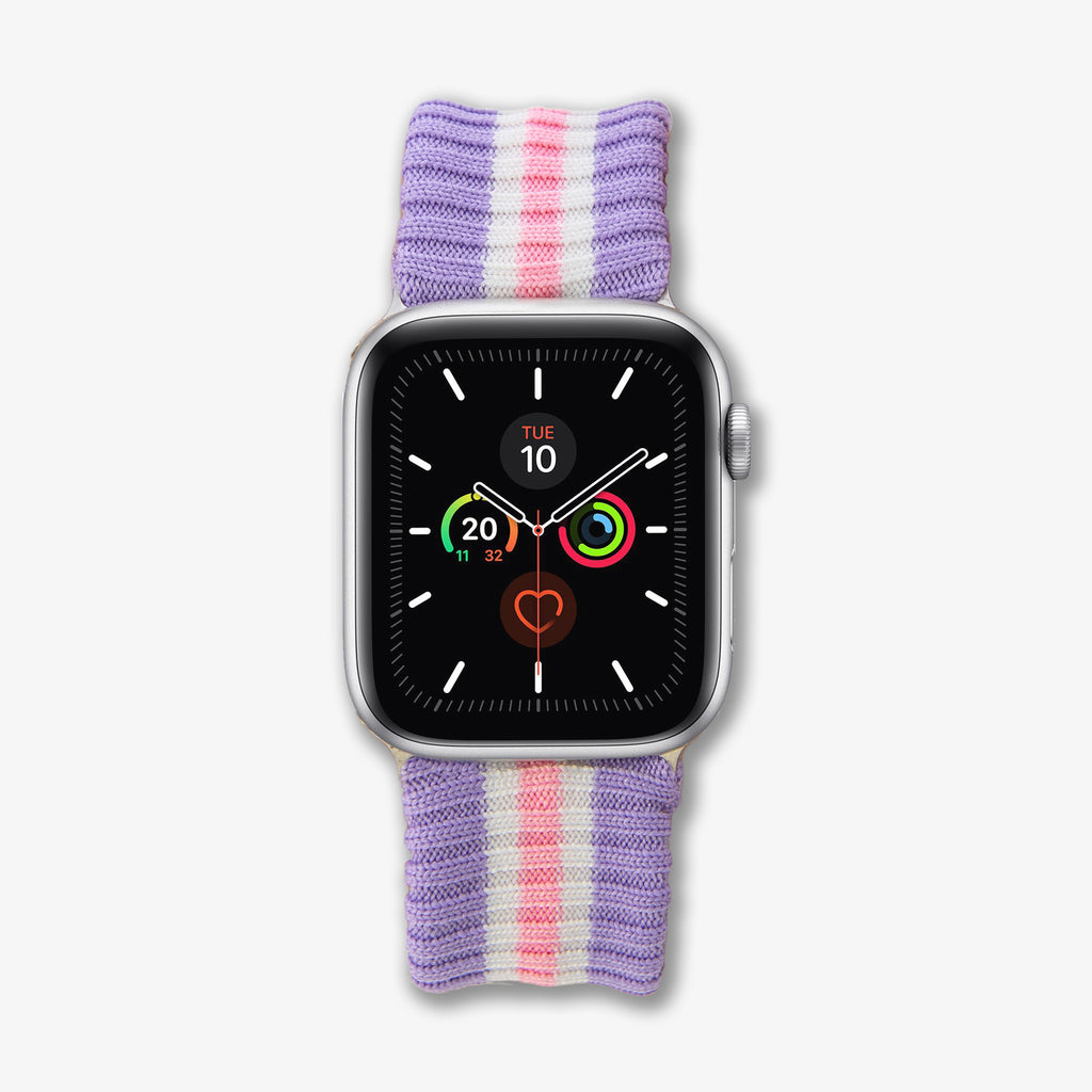 Knit Apple Watch® Band Lavender + Stripe