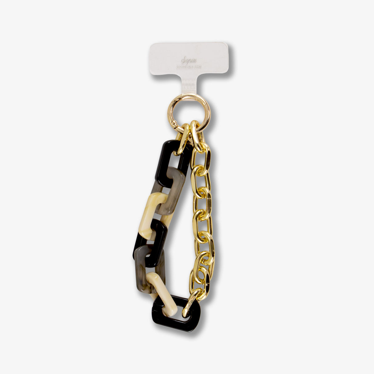 Black Marble Chain Phone Wristlet