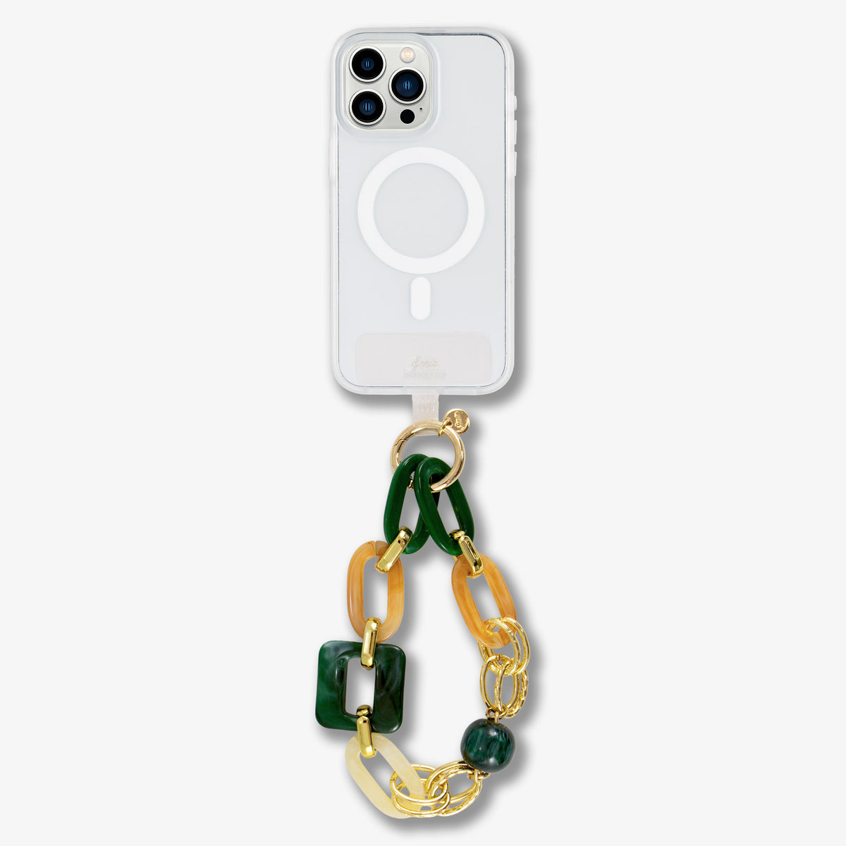 Green Marble Chain Phone Wristlet