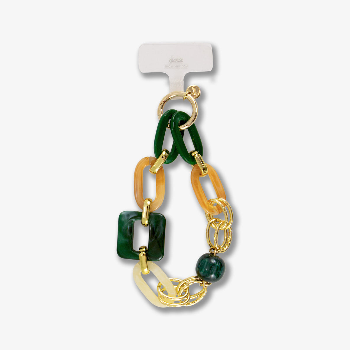 Green Marble Chain Phone Wristlet