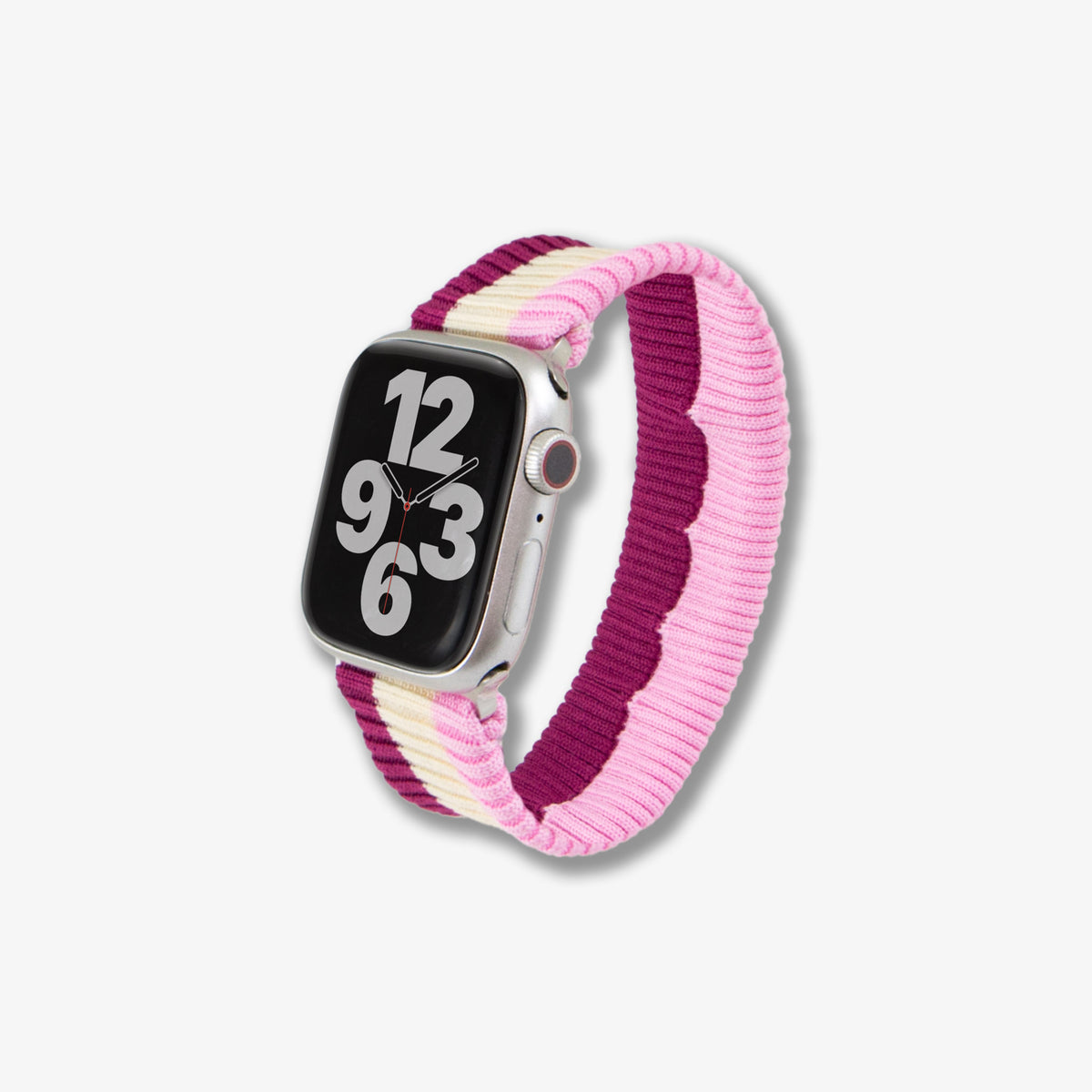 Knit Apple Watch® Band - Merlot + Purple Stripe