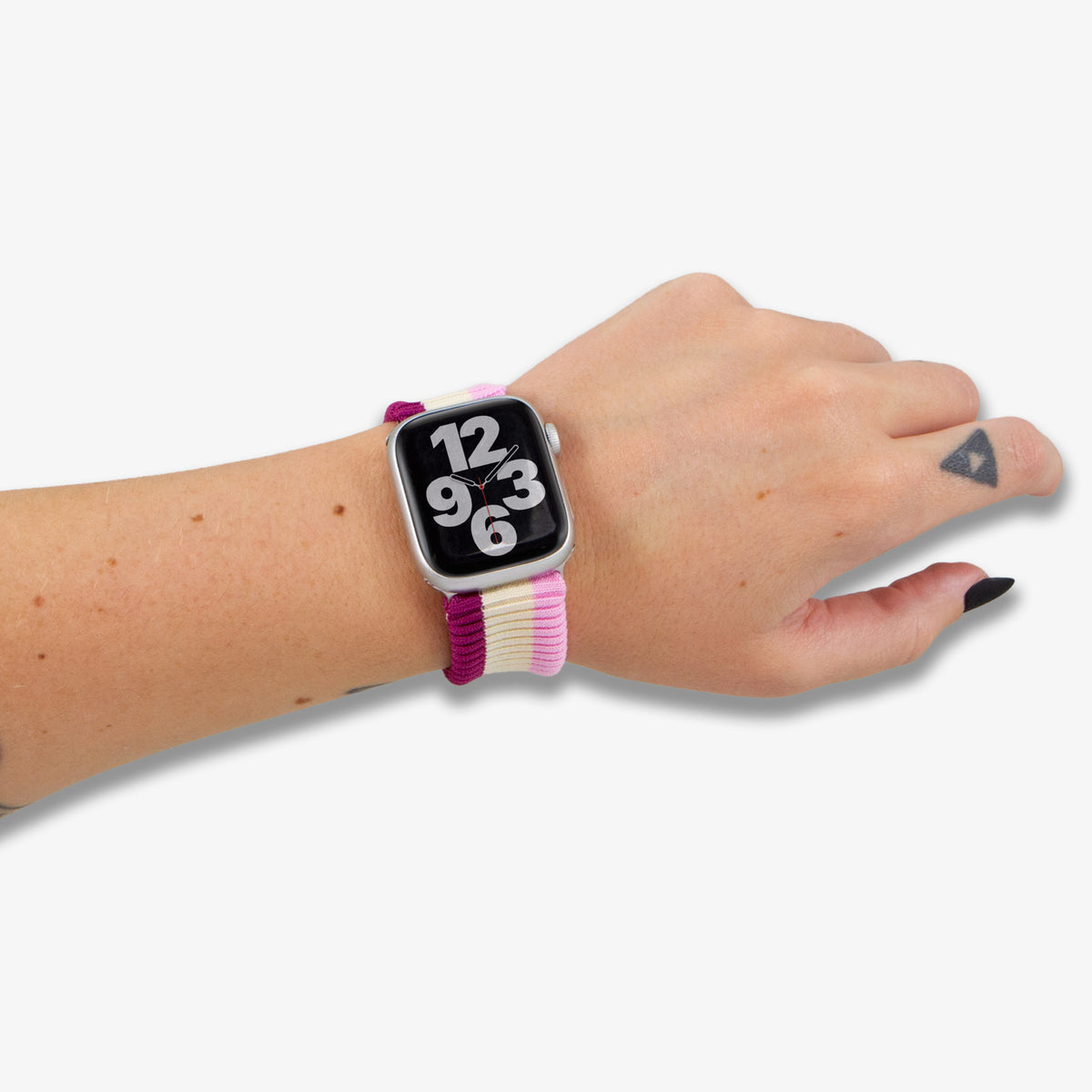 Knit Apple Watch® Band - Merlot + Purple Stripe