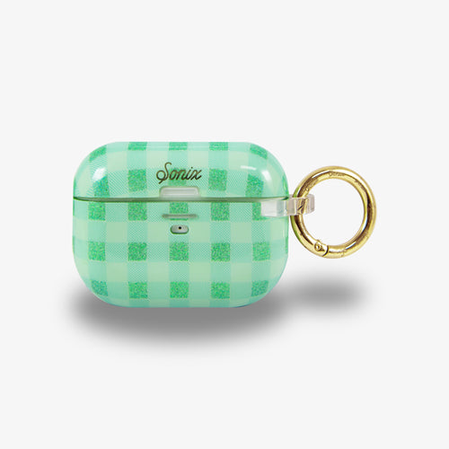 Minty Gingham AirPods Case