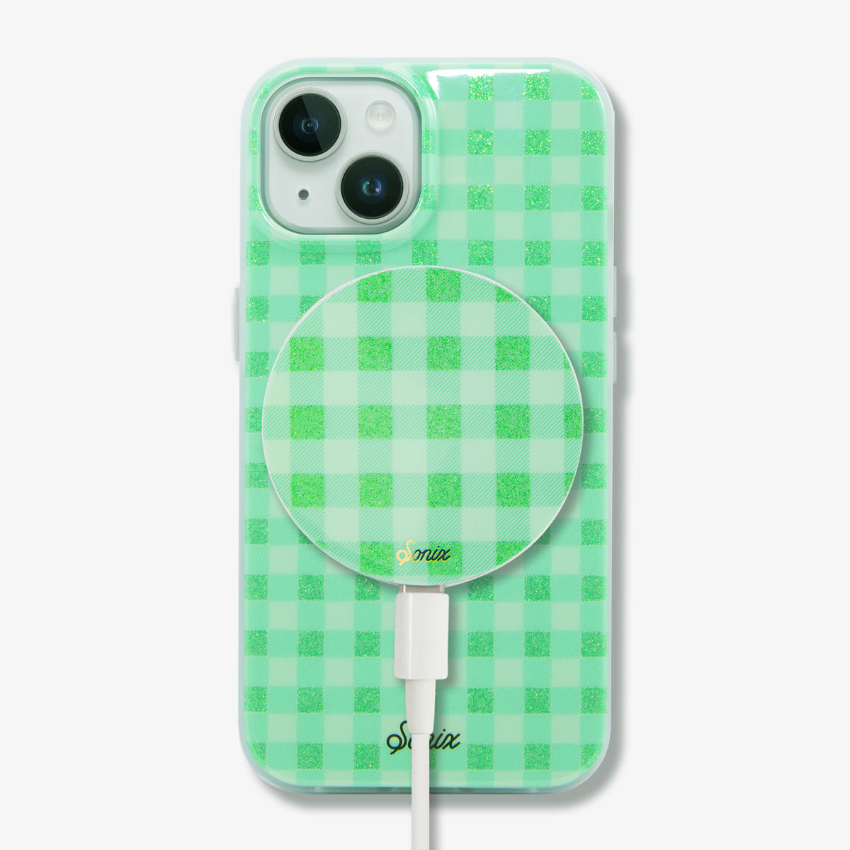 MagLink™ Magnetic Charger - Minty Gingham
