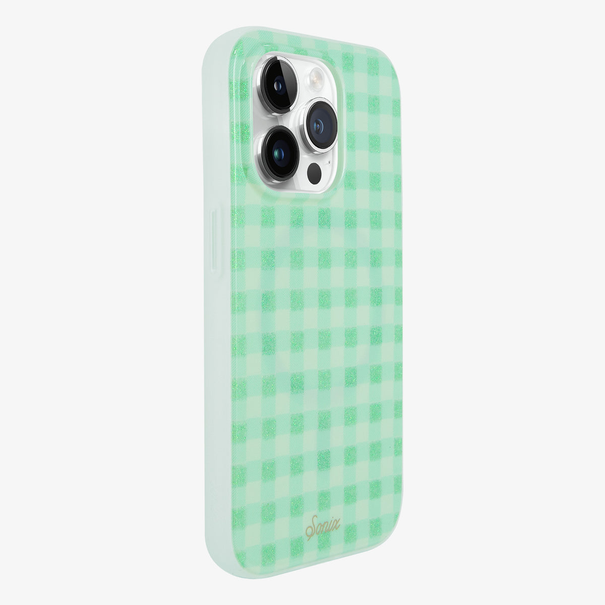 Minty Gingham MagSafe® Compatible iPhone Case