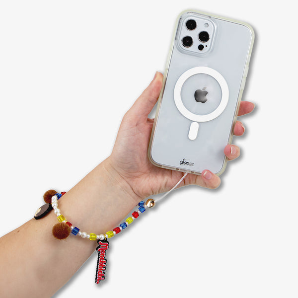Monchhichi Beaded Phone Charm – tampilan wristlet dengan hiasan manik-manik dan karakter Monchhichi