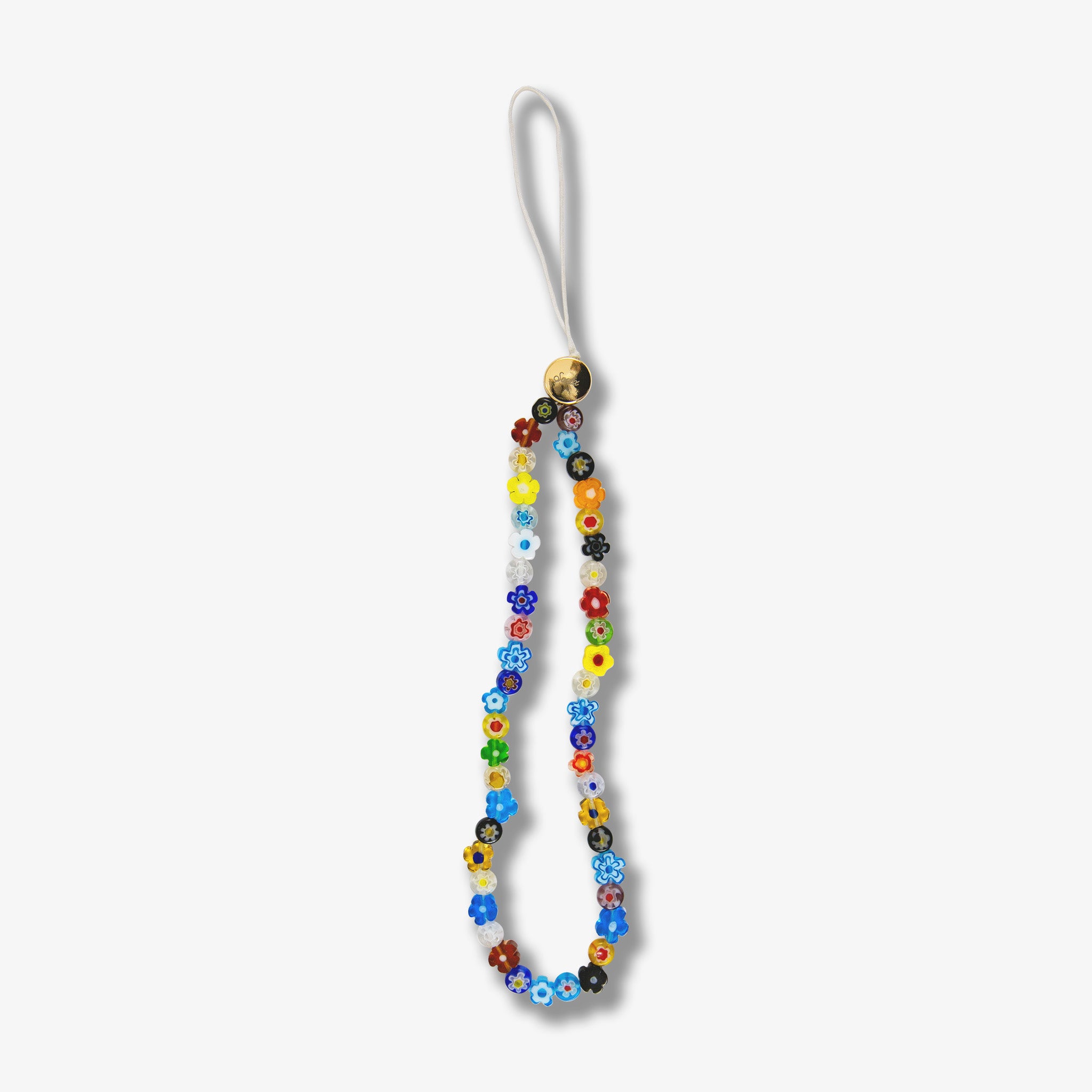 Beaded Phone Charm - Multi Flower