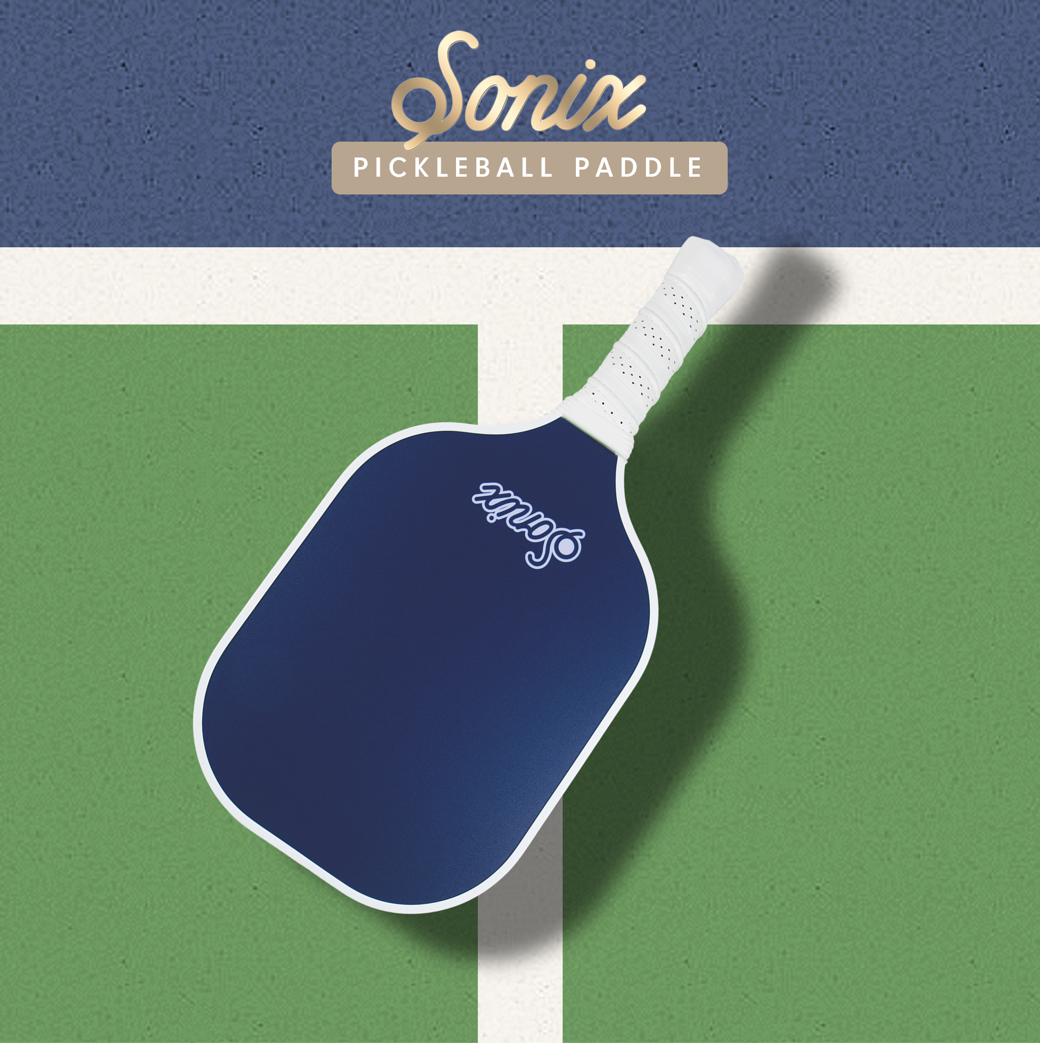 Single Pickleball Paddle - Navy Blue