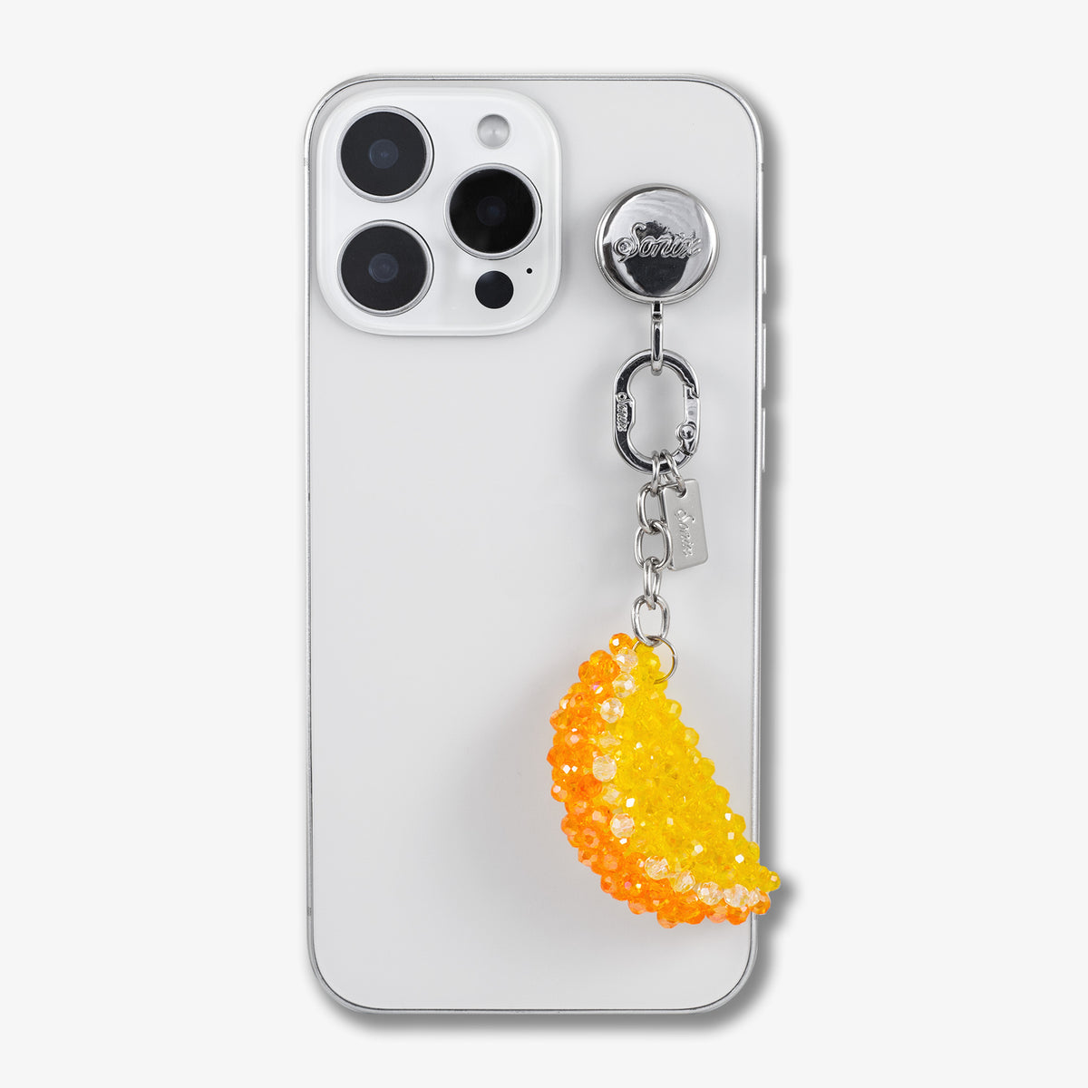 Adhesive Phone Hooks with Charms - Orange