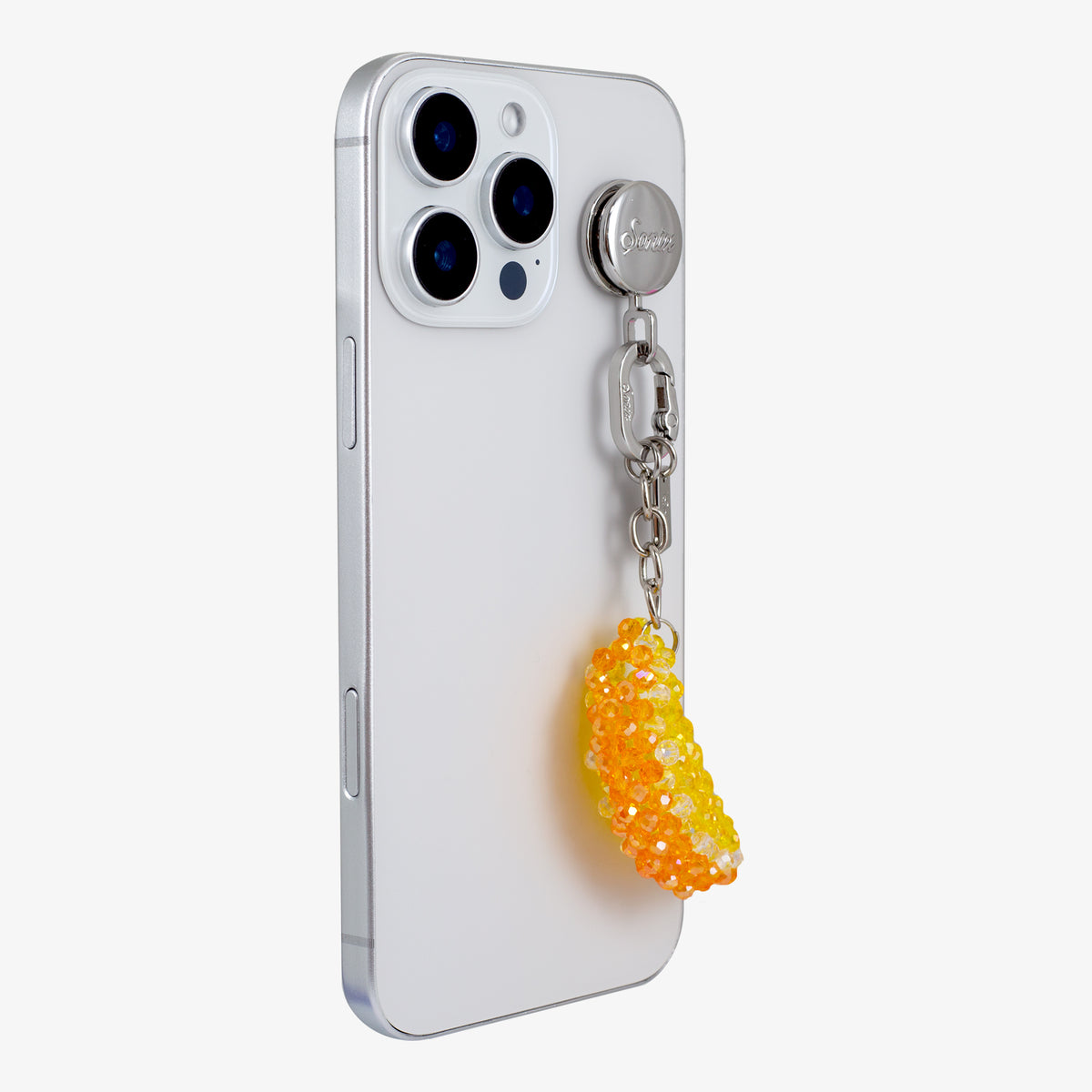 Adhesive Phone Hooks with Charms - Orange