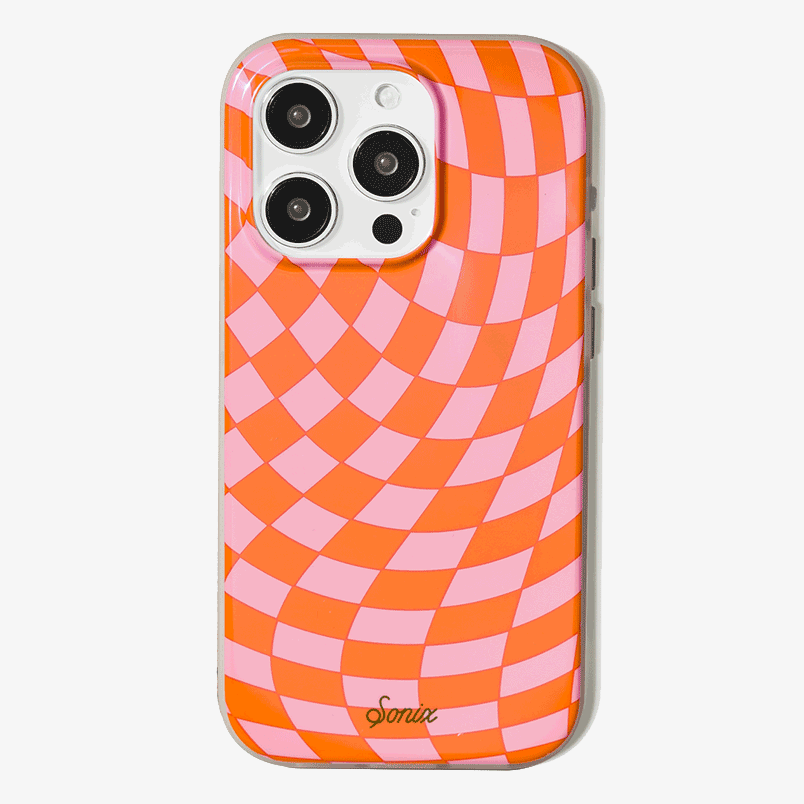 Checkmate Pink Orange MagSafe® Compatible iPhone Case