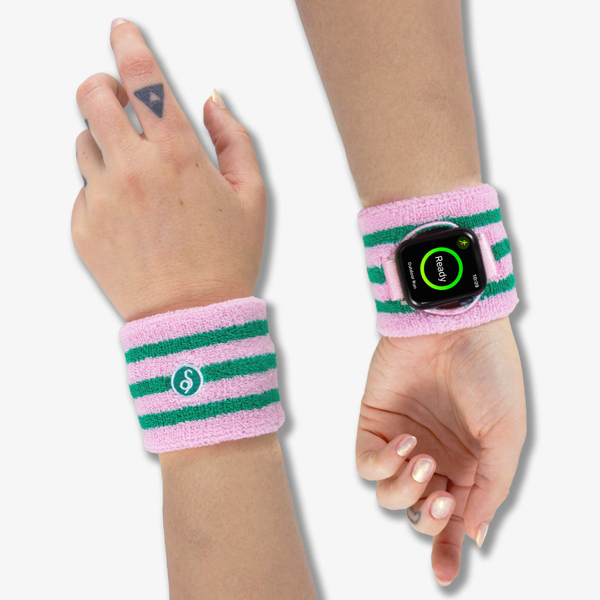 Apple Watch® Sportband - Pink / Green Stripe