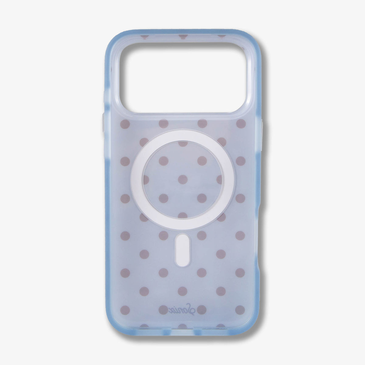 Polka Dot MagSafe® Compatible iPhone Case - Blue & Brown