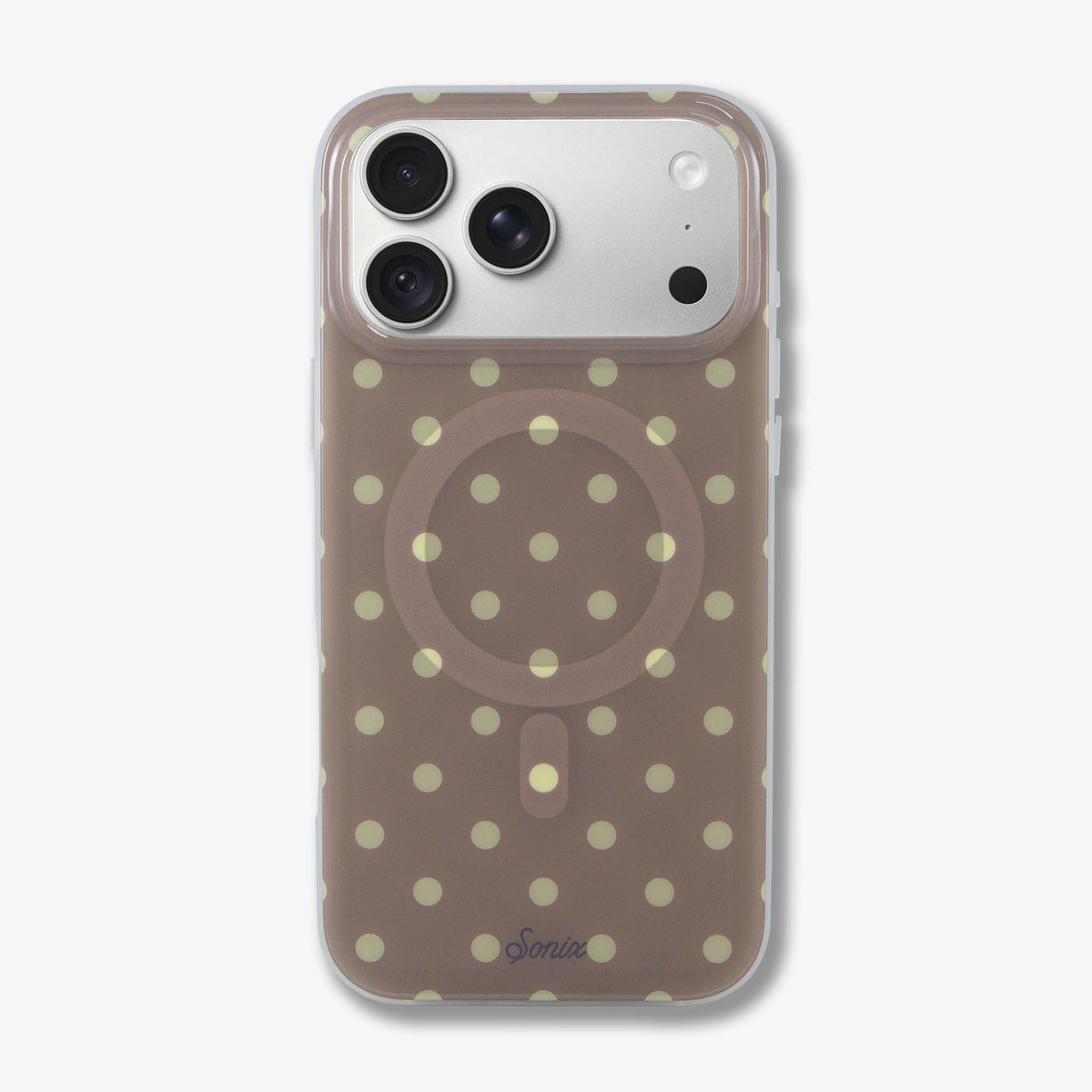 Polka Dot MagSafe® Compatible iPhone Case - Brown & Yellow