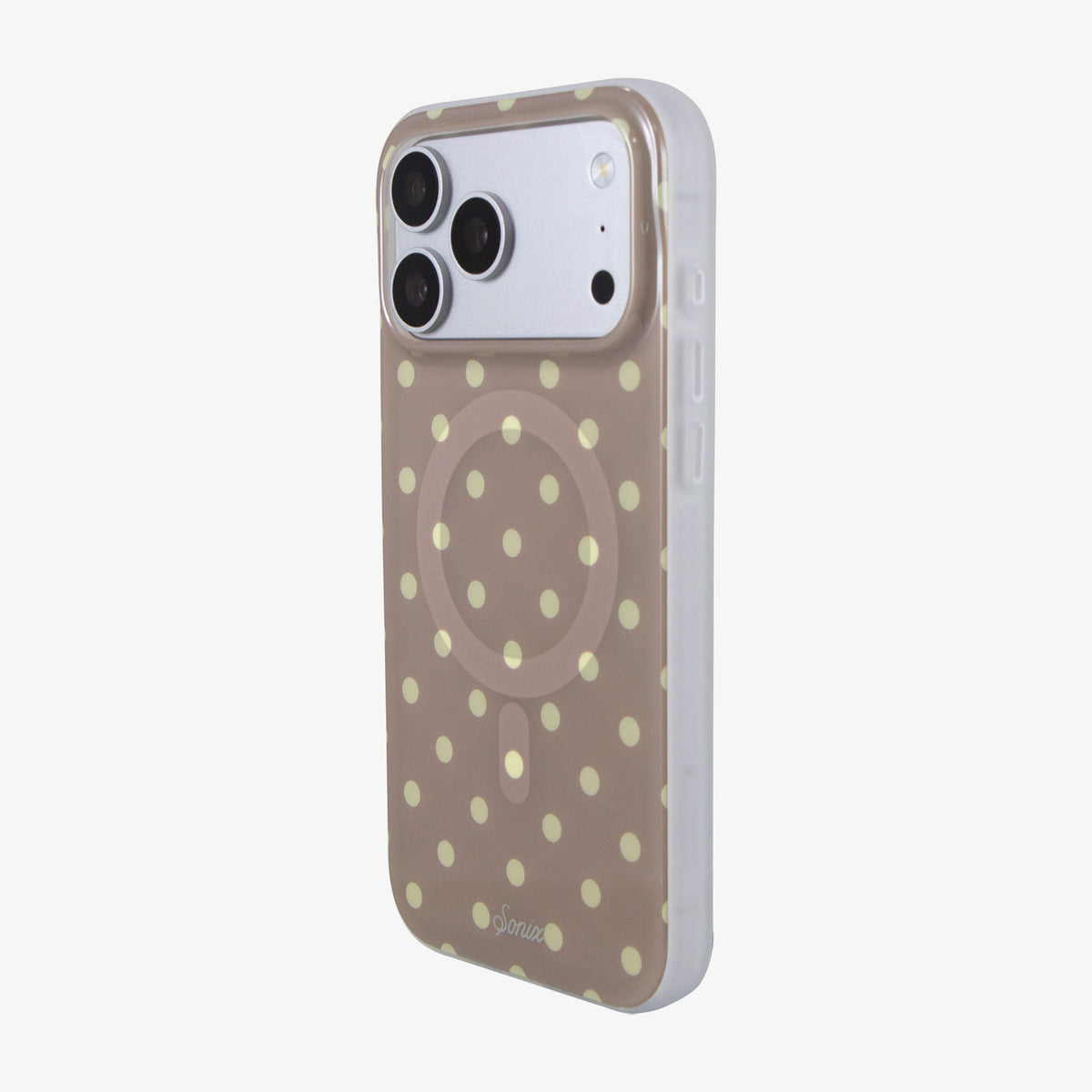 Polka Dot MagSafe® Compatible iPhone Case - Brown & Yellow