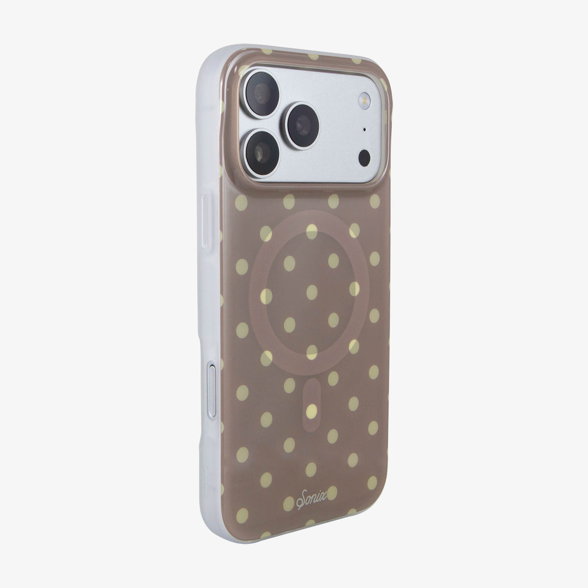 Polka Dot MagSafe® Compatible iPhone Case - Brown & Yellow