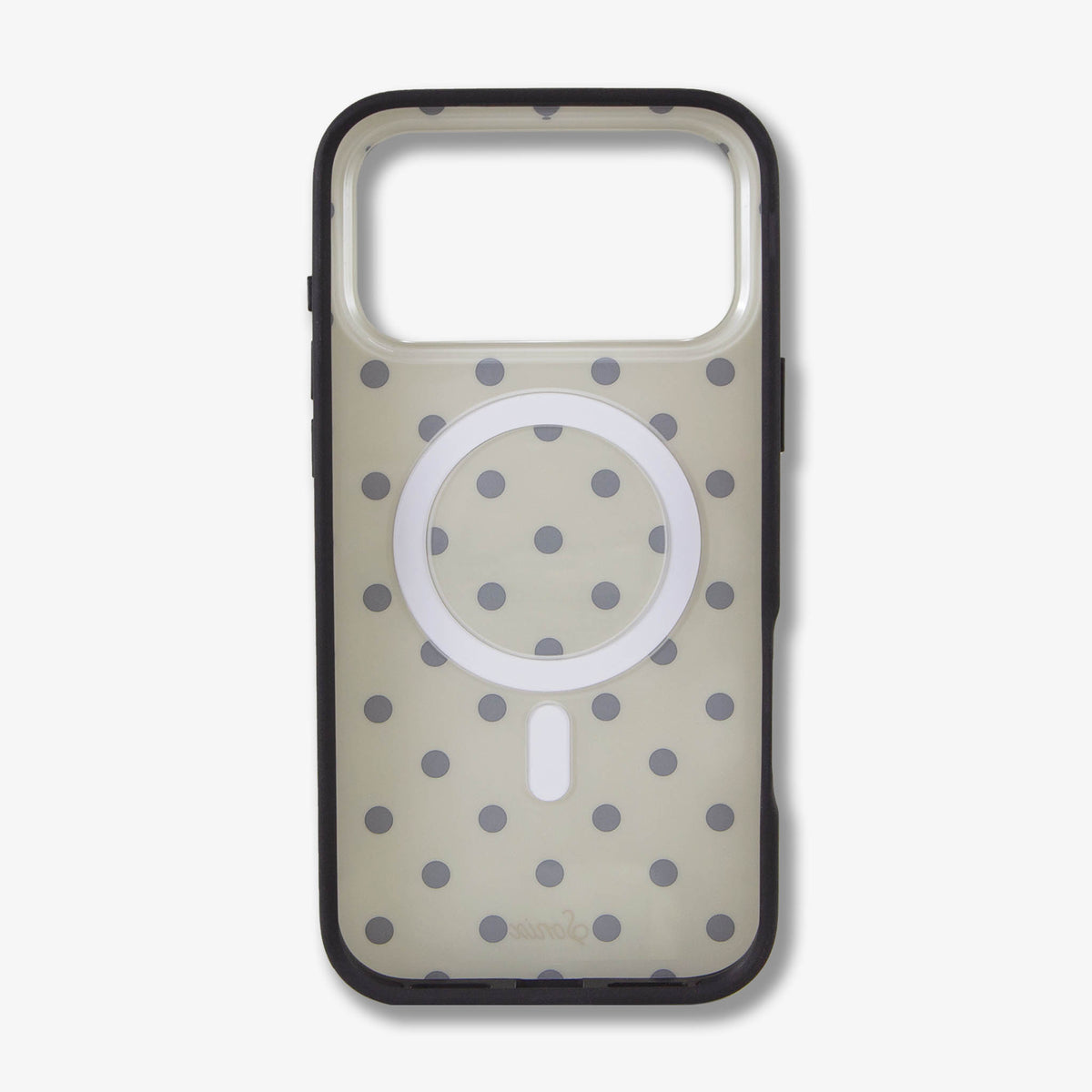 Polka Dot MagSafe® Compatible iPhone Case - Beige & Black