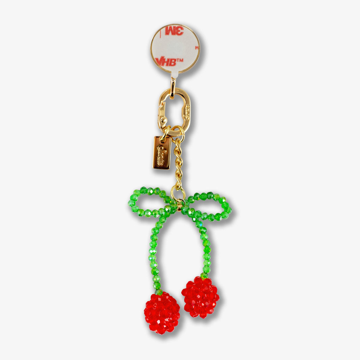 Adhesive Phone Hooks with Charms - Red Cherry Bow