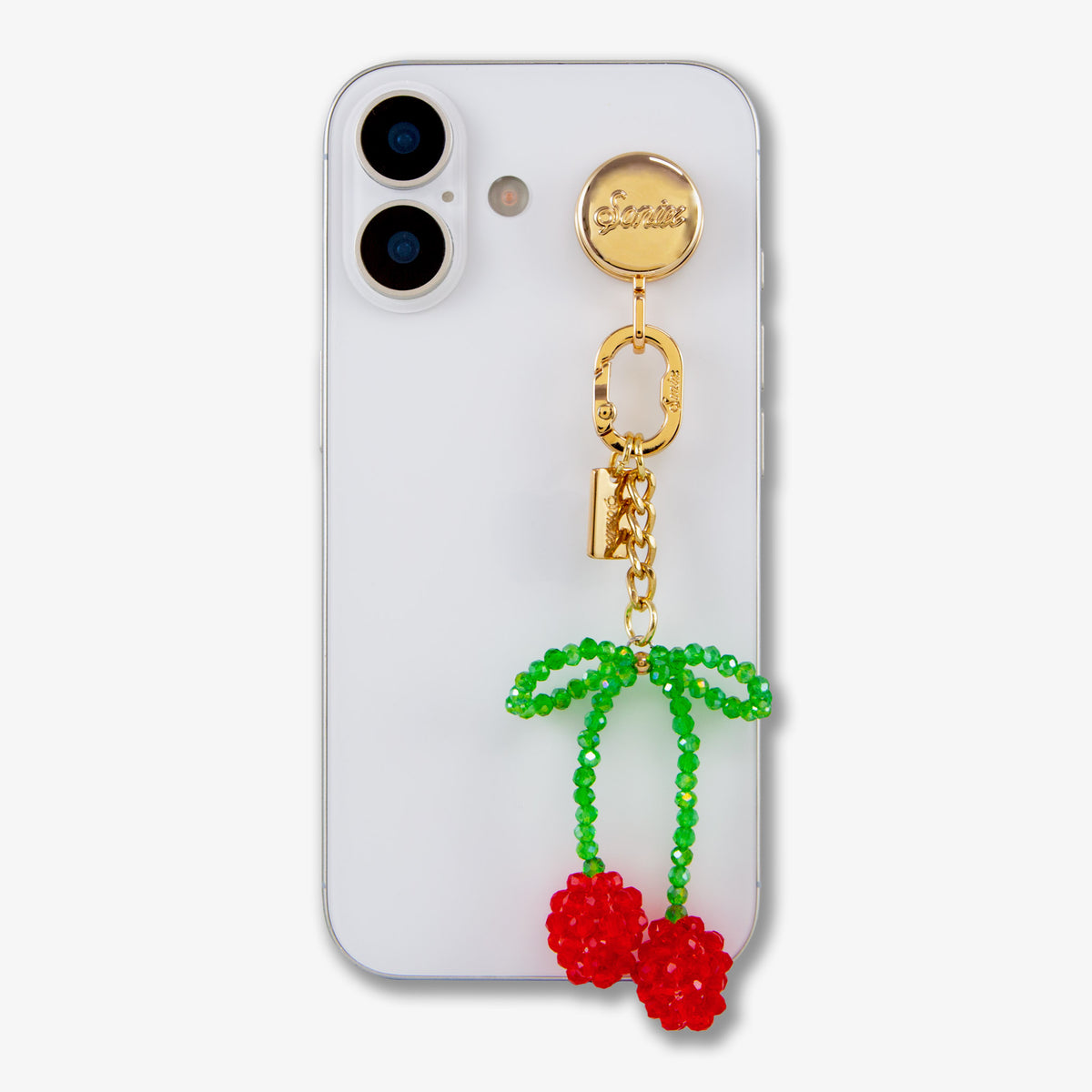 Adhesive Phone Hooks with Charms - Red Cherry Bow