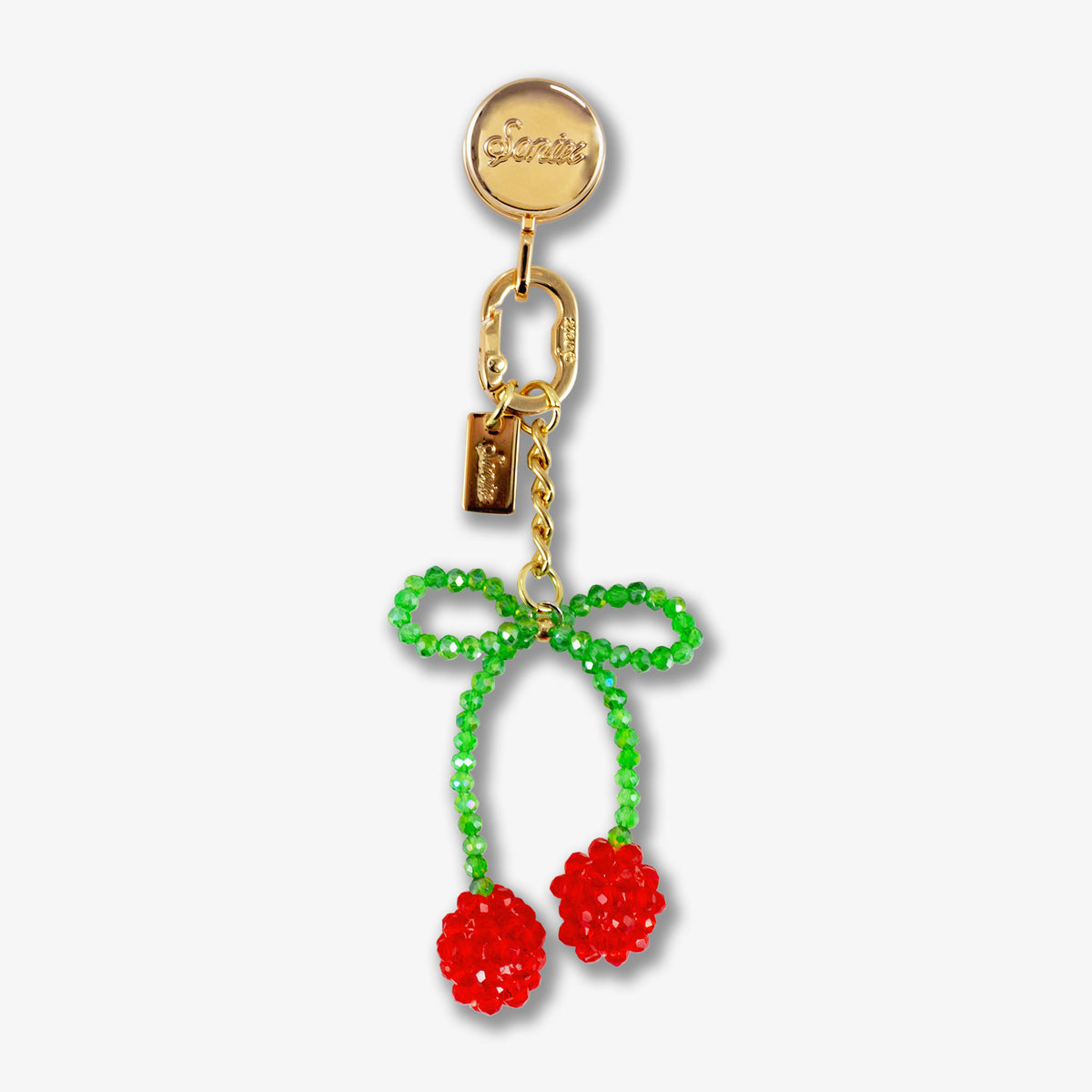 Adhesive Phone Hooks with Charms - Red Cherry Bow