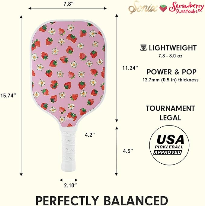 Single Pickleball Paddle - Strawberry Shortcake™ Strawberries