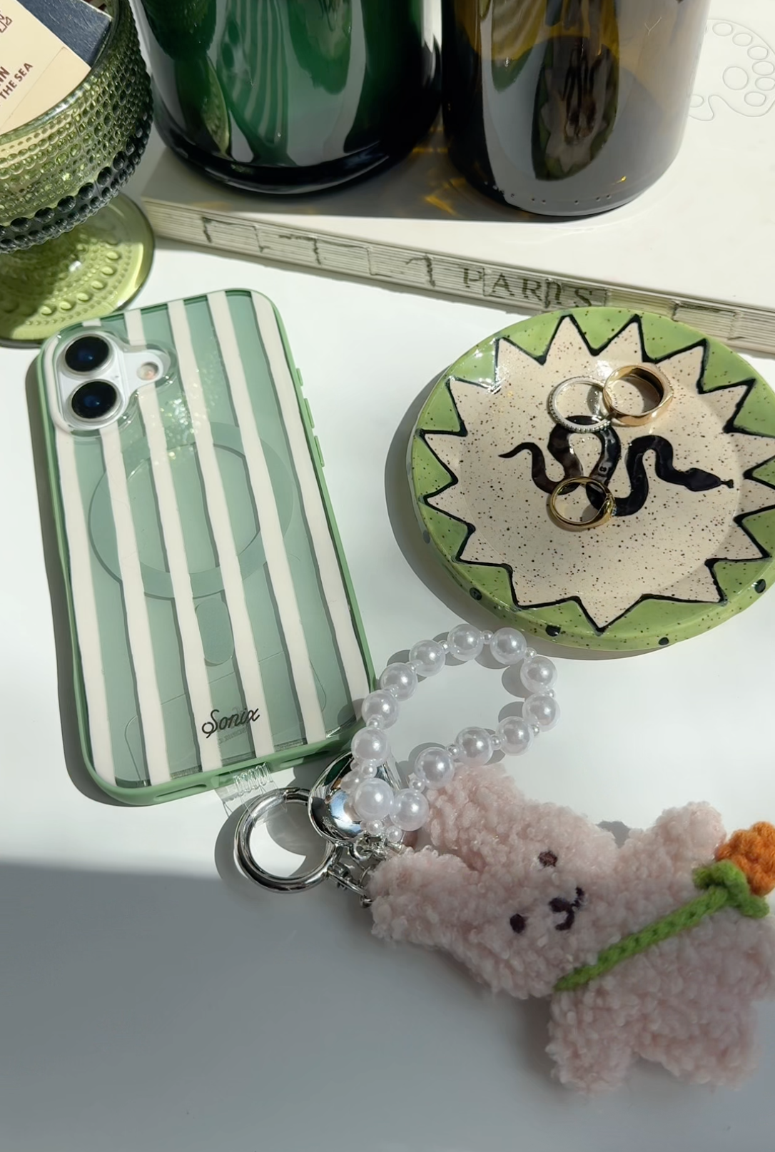 Abstract Stripe Sage MagSafe® Compatible iPhone Case