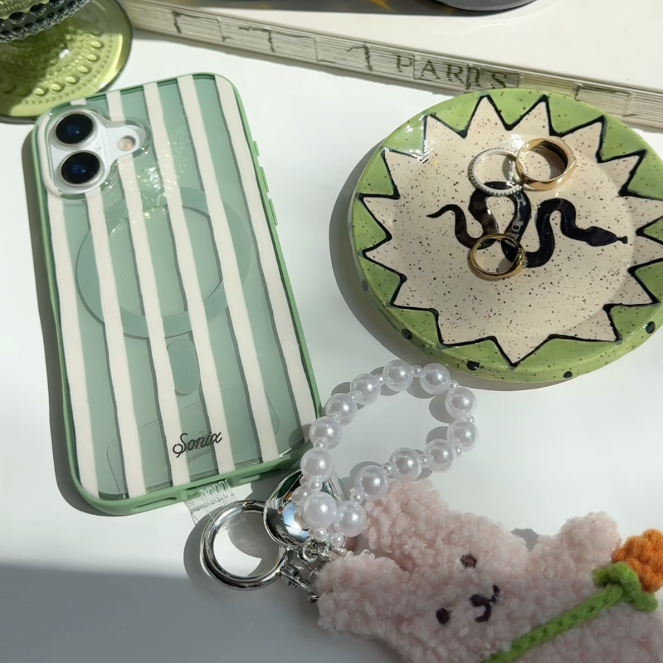 Abstract Stripe Sage MagSafe® Compatible iPhone Case