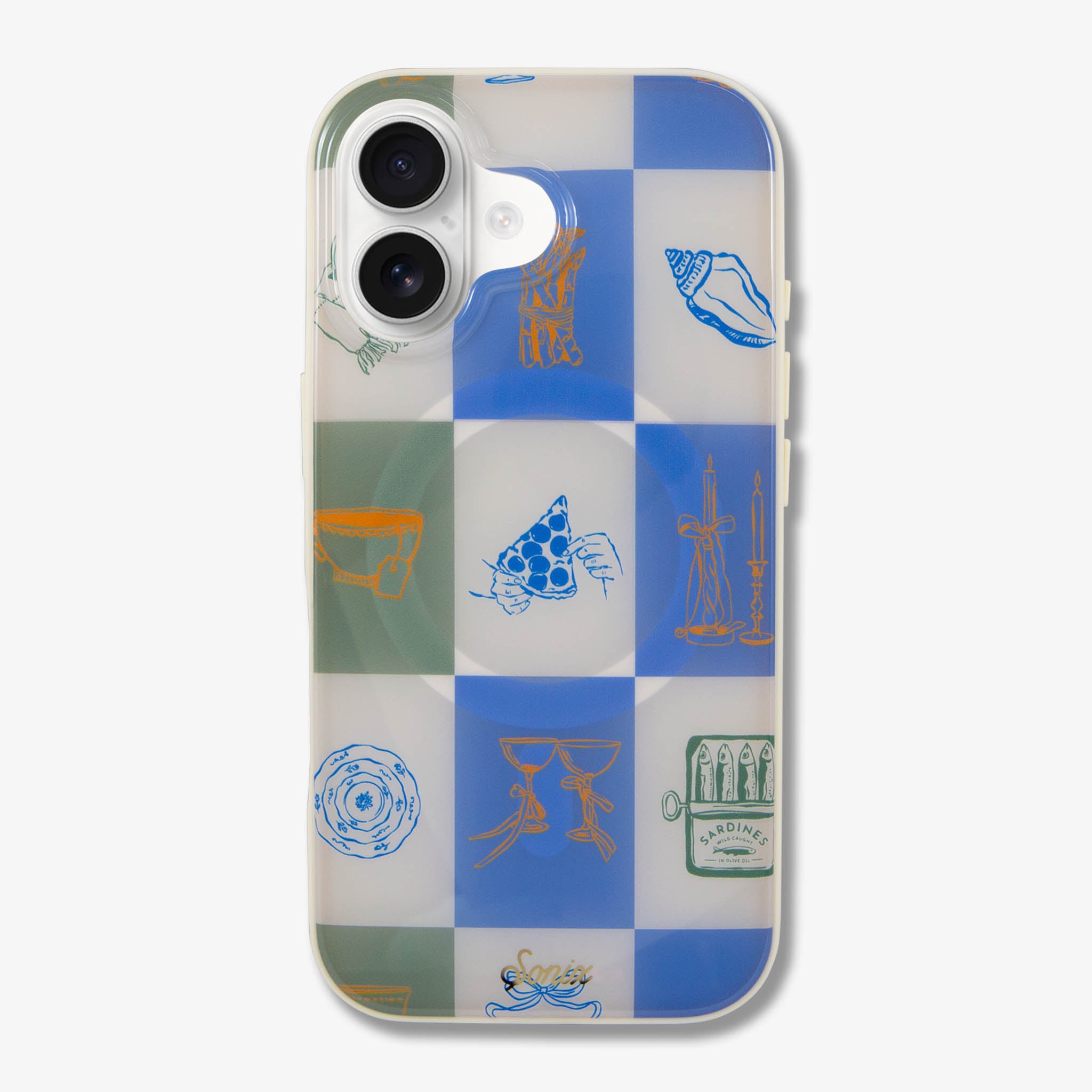 Santorini Check MagSafe® Compatible iPhone Case