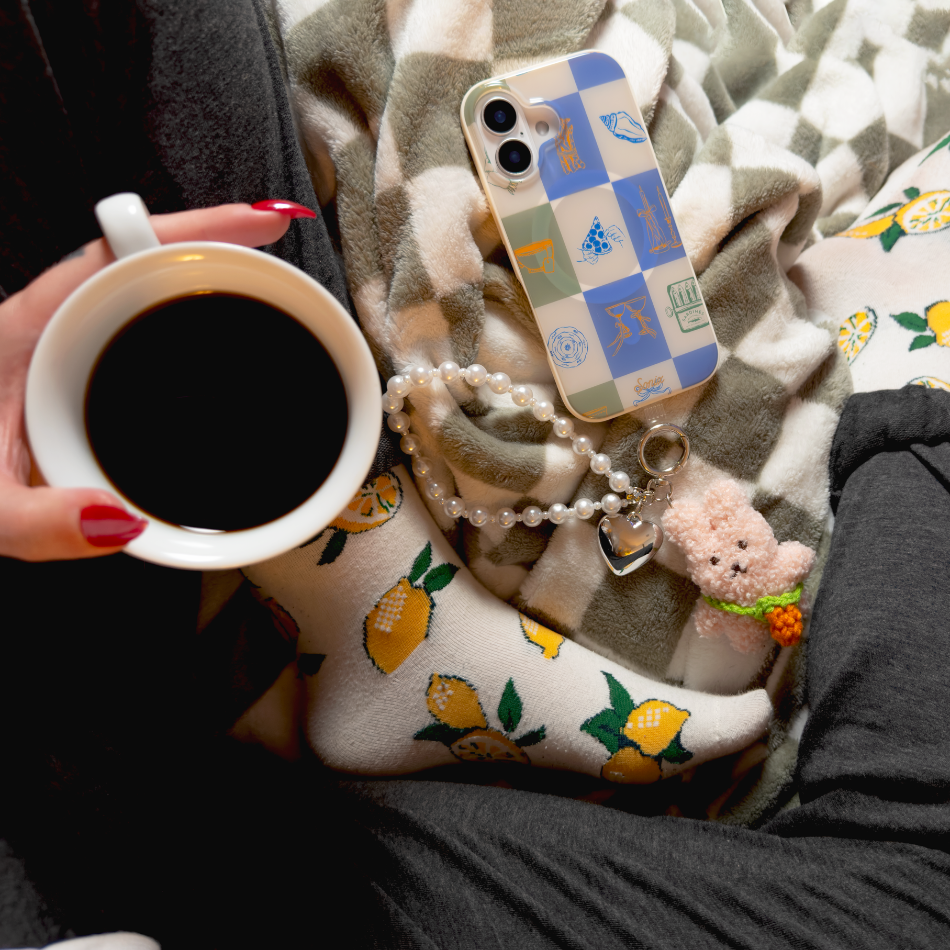 Phone Wristlet with Plush Bunny Charm