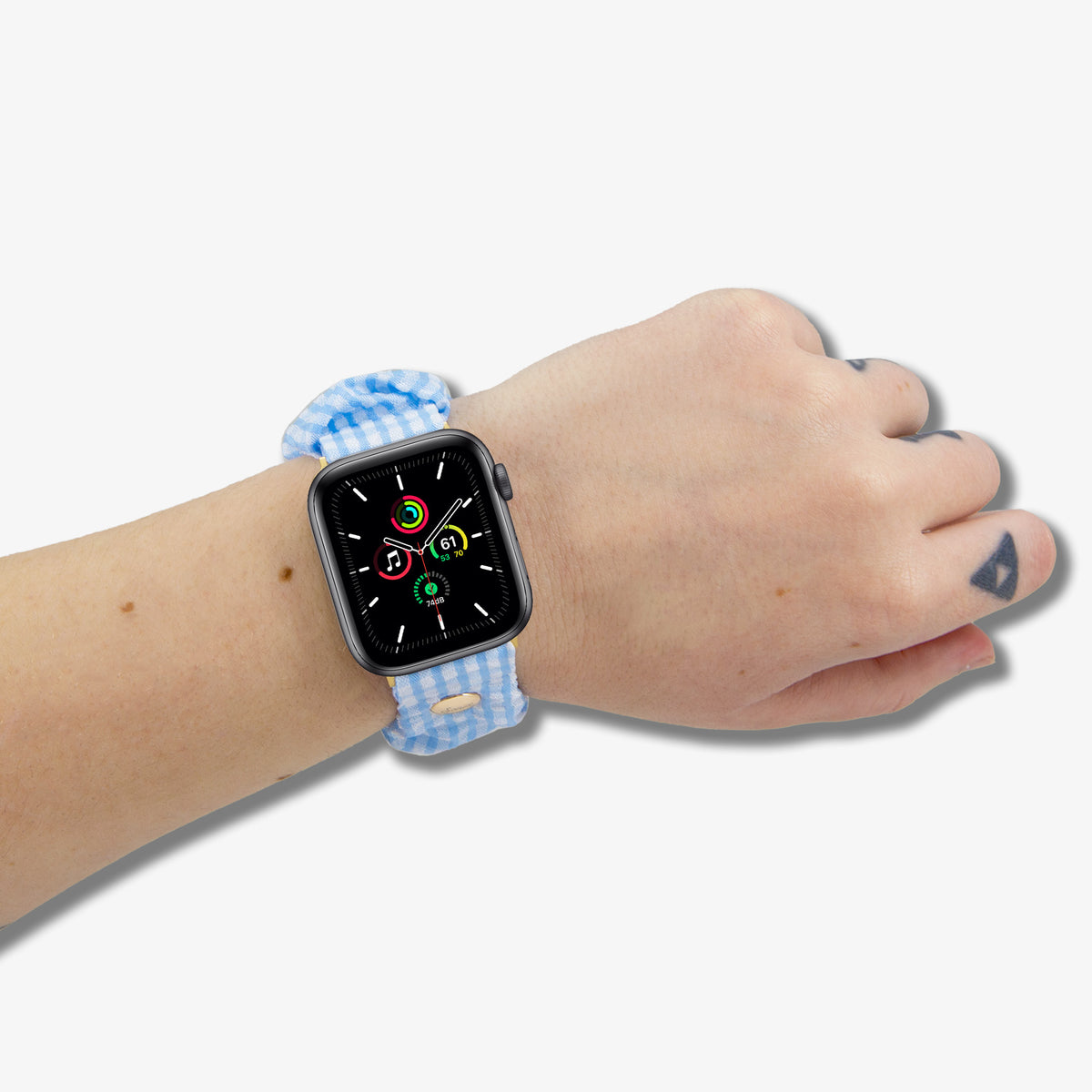Scrunchie Apple Watch® Band - Seersucker Blue