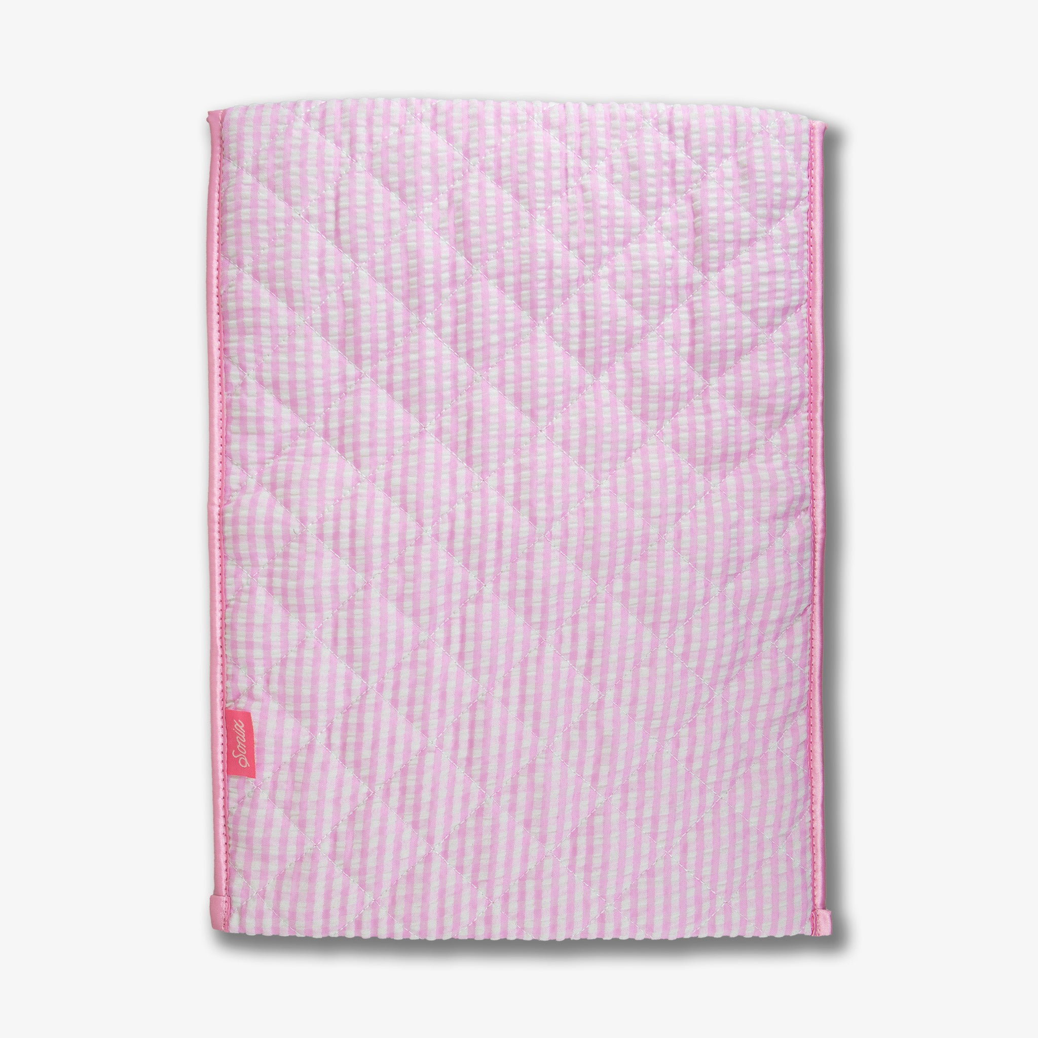 Quilted Laptop Sleeve - Seersucker Pink