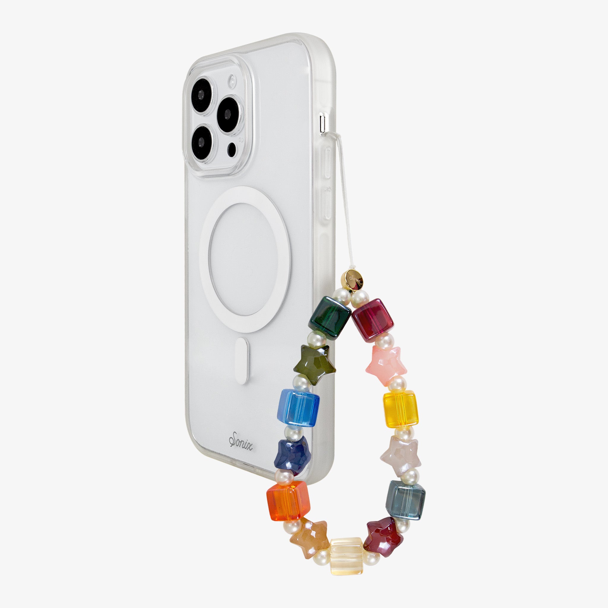 Beaded Phone Charm - Stars and Pearls