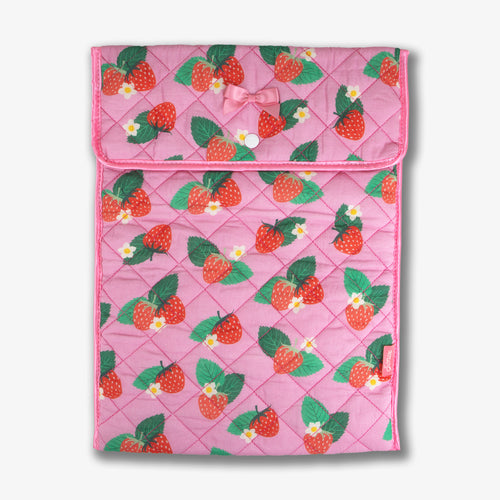 Quilted Laptop Sleeve - Wild Strawberries