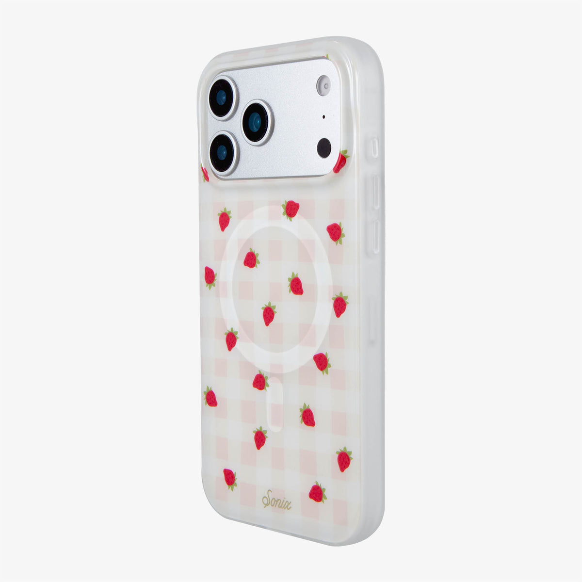 Strawberry Gingham MagSafe® Compatible iPhone Case