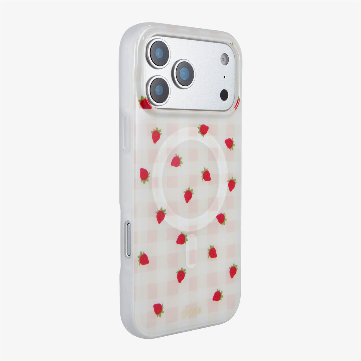 Strawberry Gingham MagSafe® Compatible iPhone Case