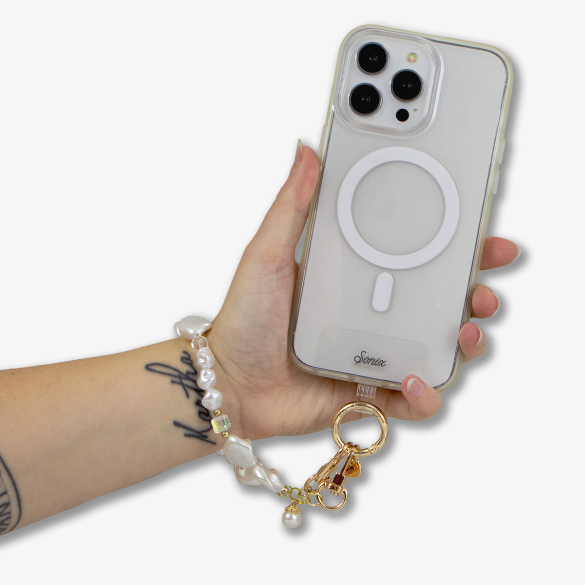 Vintage Pearls Phone Wristlet