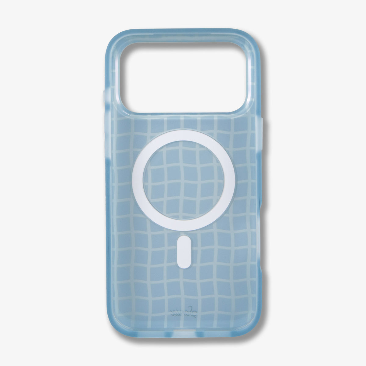 Wavy Grid Blue & Butter Yellow MagSafe® Compatible iPhone Case