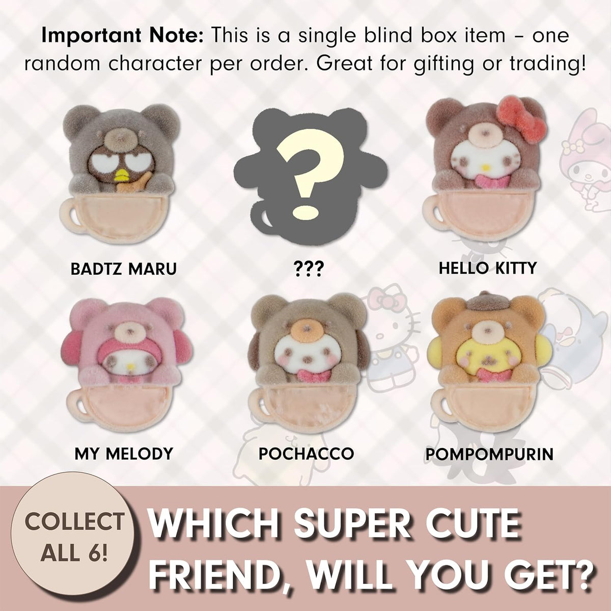 Hello Kitty & Friends Peekers Blind Box - Latte Bears