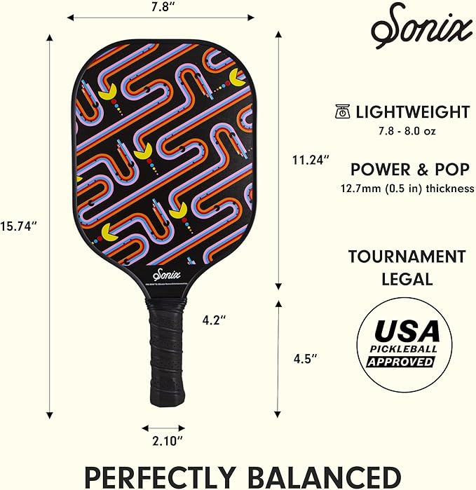 Single Pickleball Paddle - PAC-MAN™ Black