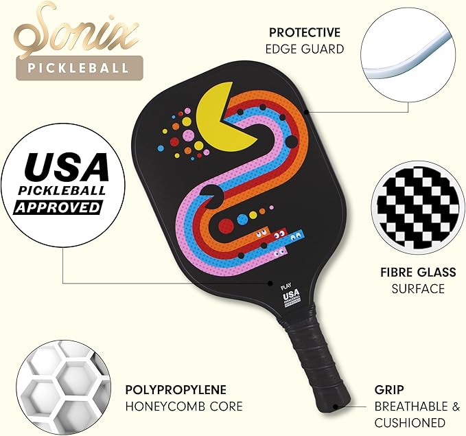 Single Pickleball Paddle - PAC-MAN™ Black