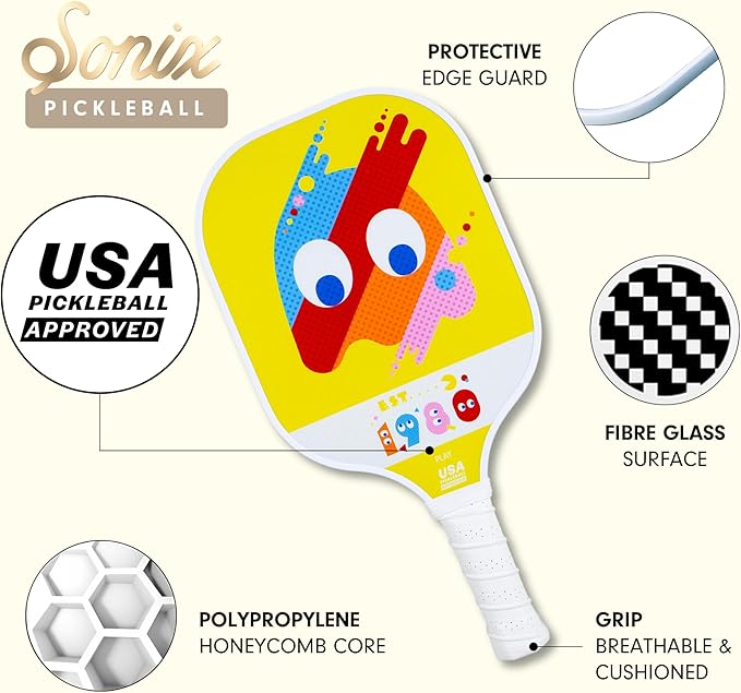 Single Pickleball Paddle - PAC-MAN™ Yellow