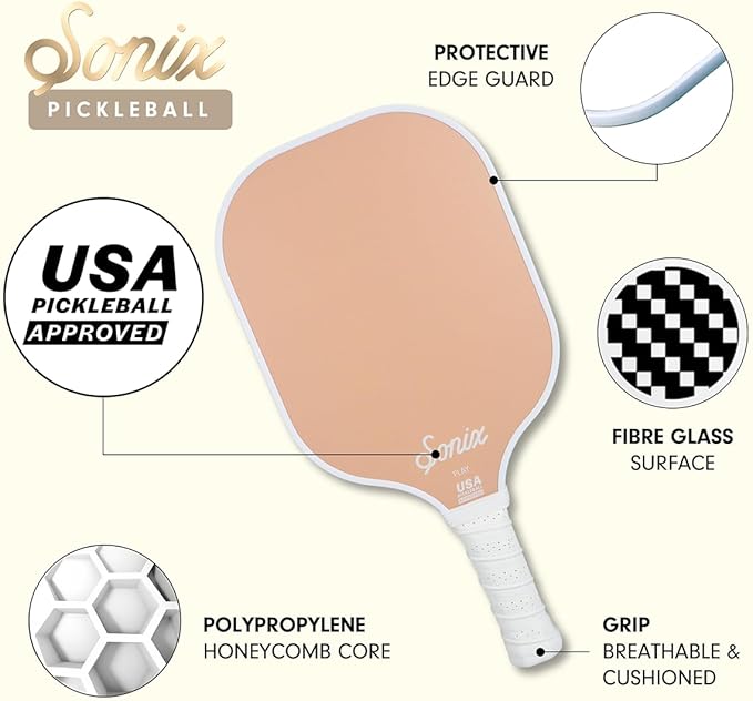 Single Pickleball Paddle - Peach
