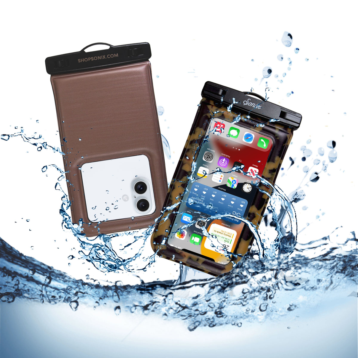 Waterproof Phone Pouch - Brown Tort