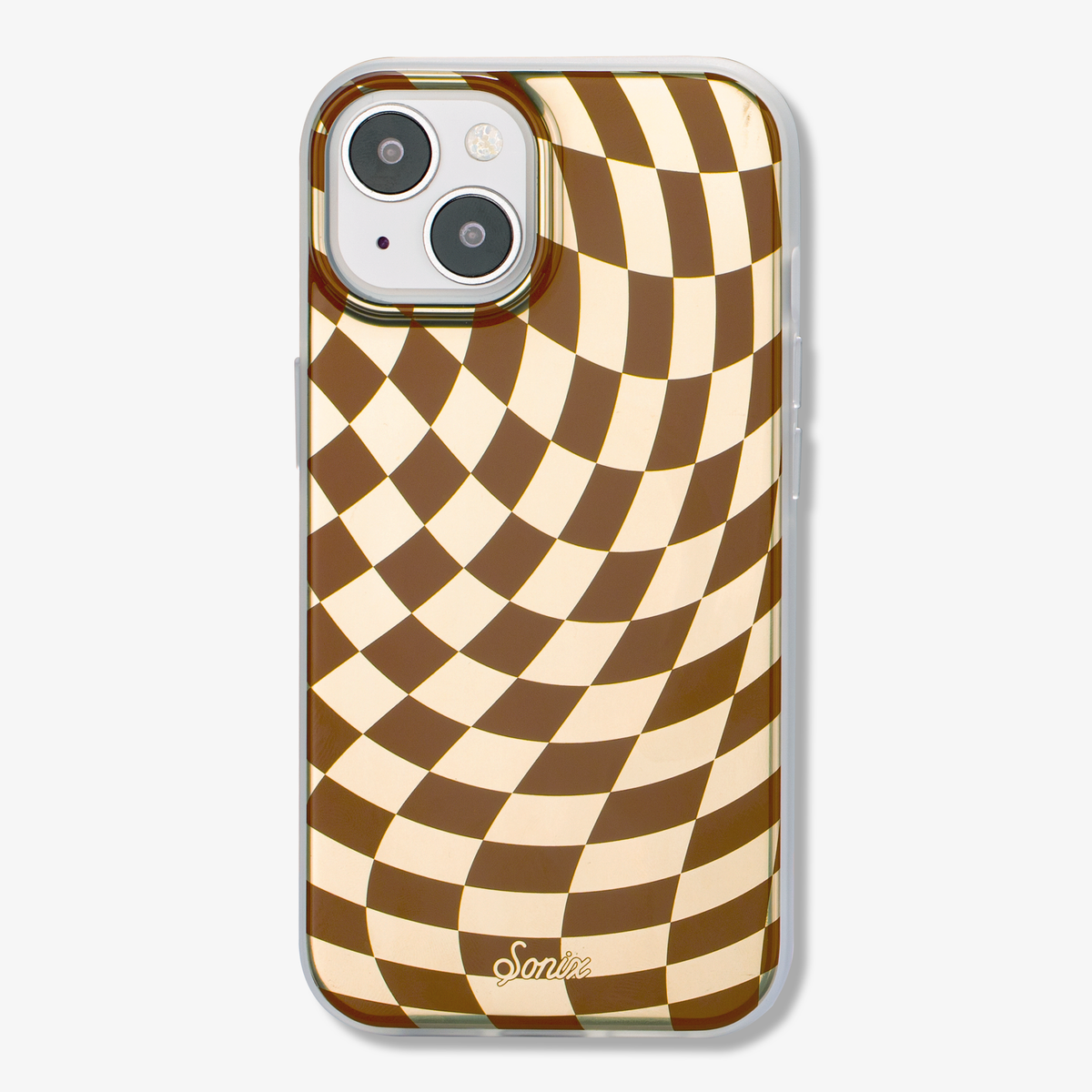 Black Checkered Phone Case Trendy Checkerboard Print Cover for 