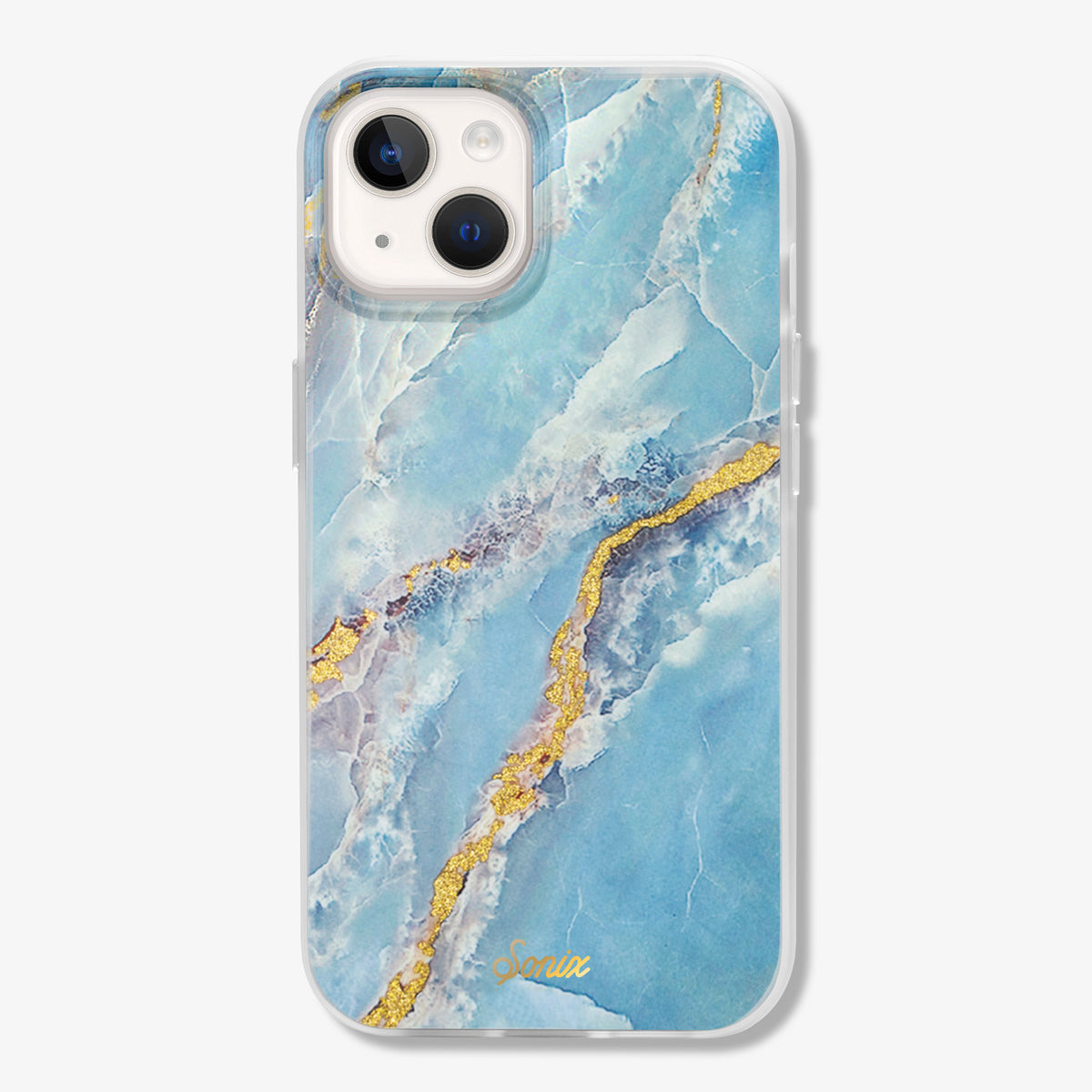 Ice Blue Marble MagSafe® Compatible iPhone Case